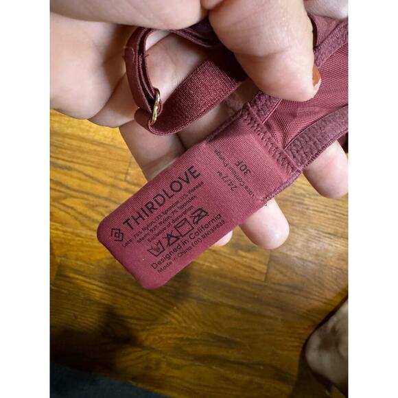 Thirdlove Uplift Plunge Bra lace in mulberry size 30F - Picture 7 of 7